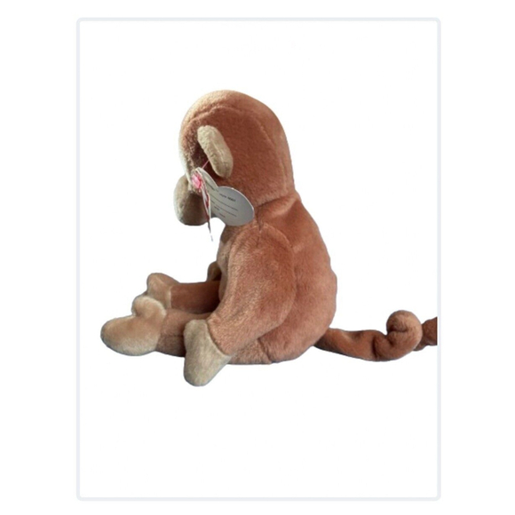 Ty Beanie Baby Bongo Monkey 1995 3rd Gen 2nd Gen tush tag PVC Pellets Brown Tail - Picture 2 of 6